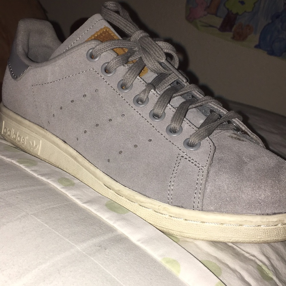 Grey suede adidas Stan Smiths